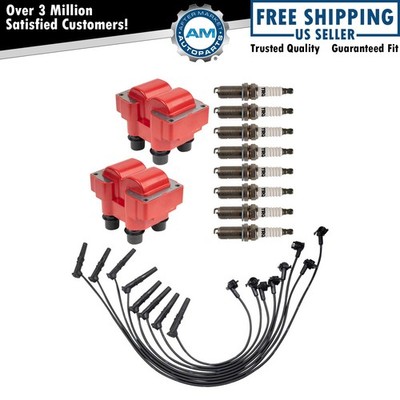 TRQ Ignition Coils Wires Spark Plugs Kit Fits 1996-1999 Ford Lincoln Mercury