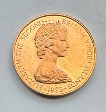 1975 British Virgin Islands 1 Cent Coin - Bird - Caribbean -  Free Shipping