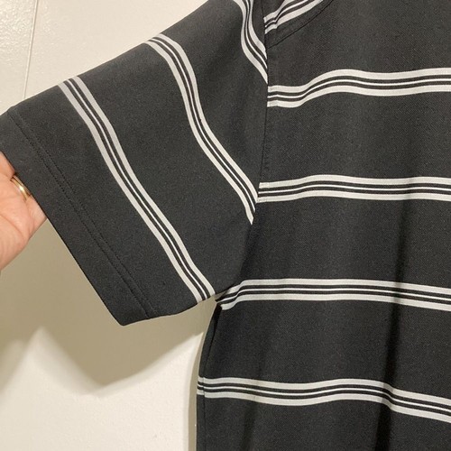 UNDER ARMOUR Black Gray Striped Collar Polo Shirt HeatGear Loose Mens Large - Picture 14 of 14