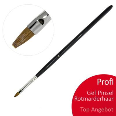Profi Gel Nageldesign PINSEL Echthaar / Rotmarderhaar Gr.4 Modellage Naildesign