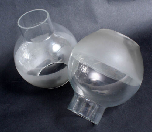 Hurricane Lamp Shade, Set of 2//Frosted Glass Globe//Light Fixture Glass - Picture 1 of 1