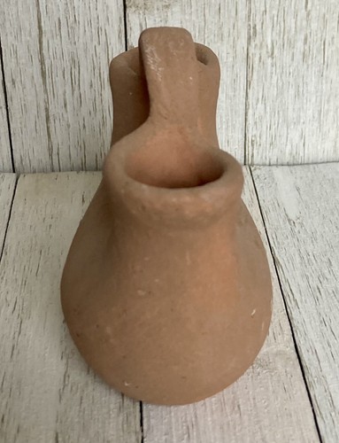 Vintage Hand Made Pottery Double Vase Terracotta Wedding Vase Primitive Natural - Picture 2 of 5