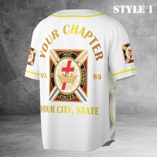 Personalized Name Masonic Knights Templar Freemasonry Baseball Jersey
