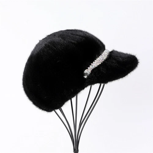 Mujeres Invierno Cálido Imitación Piel Visón Pico Sombreros Damas Piel Casqueta Boina Gorra - Imagen 6 de 11