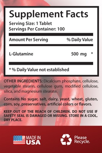 Keep Brain More Functional Tablets - L-Glutamine 500mg - Glutamine Capsules 1B - Picture 2 of 12