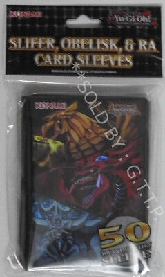 slifer obelisk and ra card sleeves Yugioh Oversleeves Yu-Gi-Oh! Egyptian God Card Sleeves - 50-Piece Set ( Slifer, Obelisk & Ra)