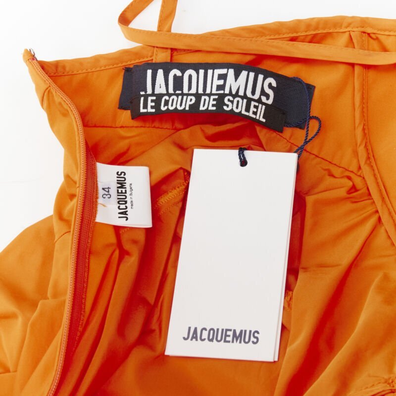 JACQUEMUS Runway orange long tafetta button front maxi dress