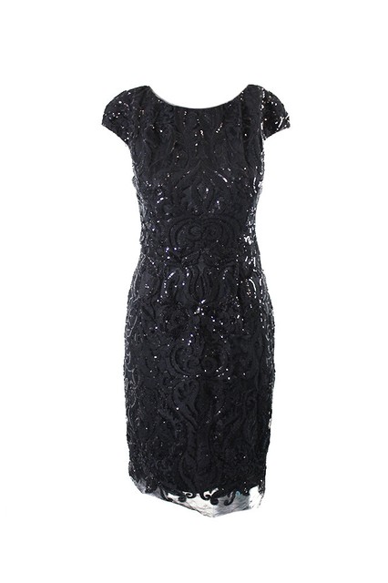 vera wang black lace dress