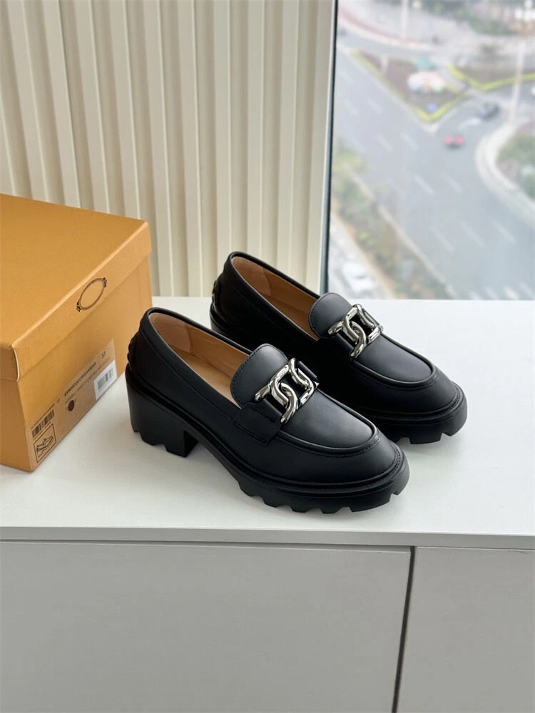 TOD’S Scarpe mocassini donna Tod's rotonde cuoio capelluto suola spessa aumento altezza