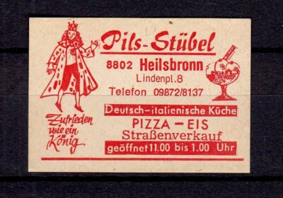 417774/ Zündholzetikett  - Restaurant ''Pils-Stübel''   8802 Heilsbronn