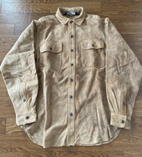 90s polo by ralph lauren genuine leather shirt, size S Free Shipping