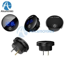 DC 5-48V LED Panel Digital Display Car Motorcycle Voltmeter w/ Touch Switch
