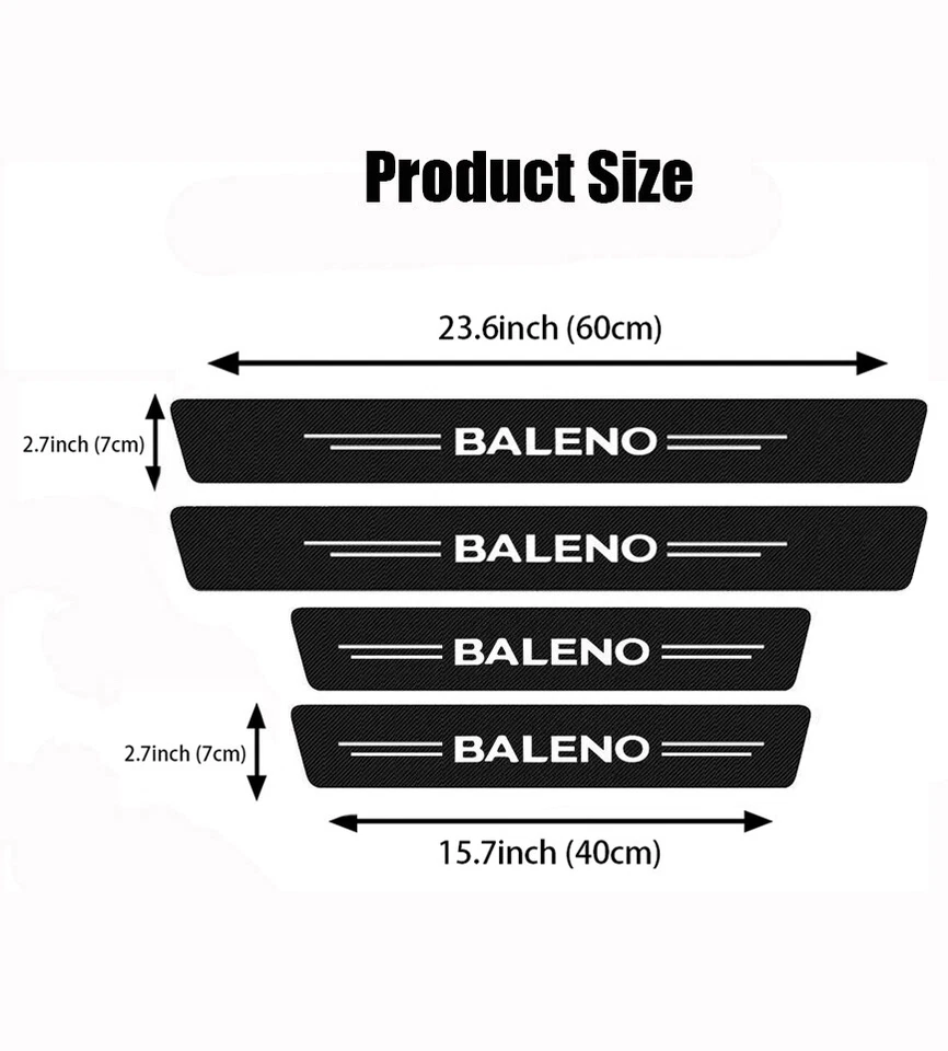 4PCS For Suzuki Baleno Accessories Door Sill Plate Protector Sticker Covers - image 4 of 4