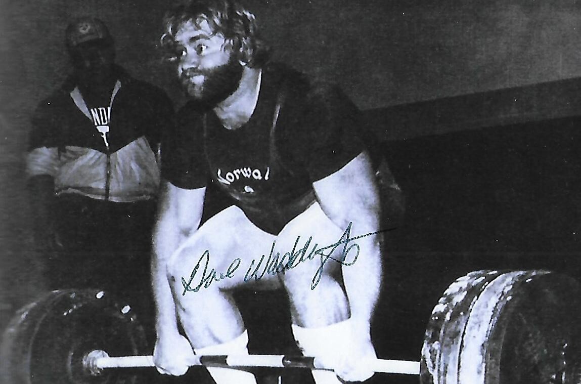 Foto firmada automáticamente por David Waddington 4x6 leyenda Powerlifting leyenda rara certificado de autenticidad ¡MIRA!