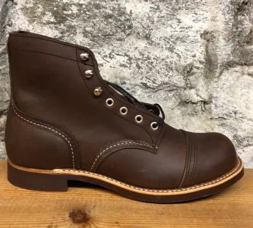 RED WING IRON RANGER MEN'S 6-INCH BOOT IN AMBER HARNESS LEATHER 8111 NEW IN BOX