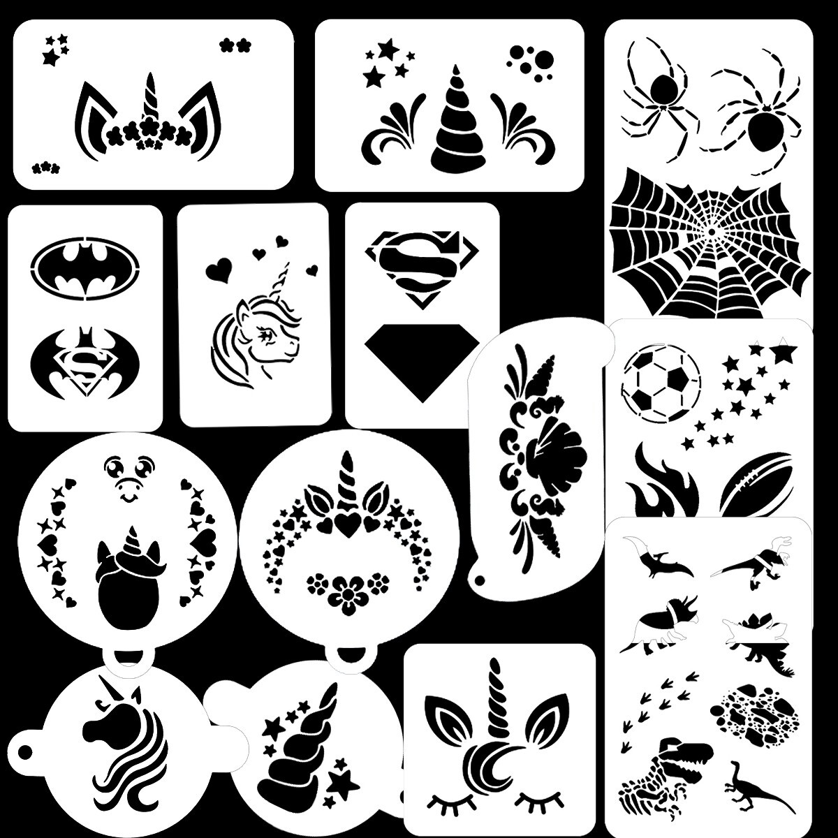 Bowitzki Reusable Face Paint Stencils for Body Art Painting Halloween Party  Makeup Temporary Tattoos Stencils (Christmas)