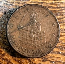 1837 'I Take the Responsibility' Hard Times Token Choice Original VF+ HT-70 CHRC