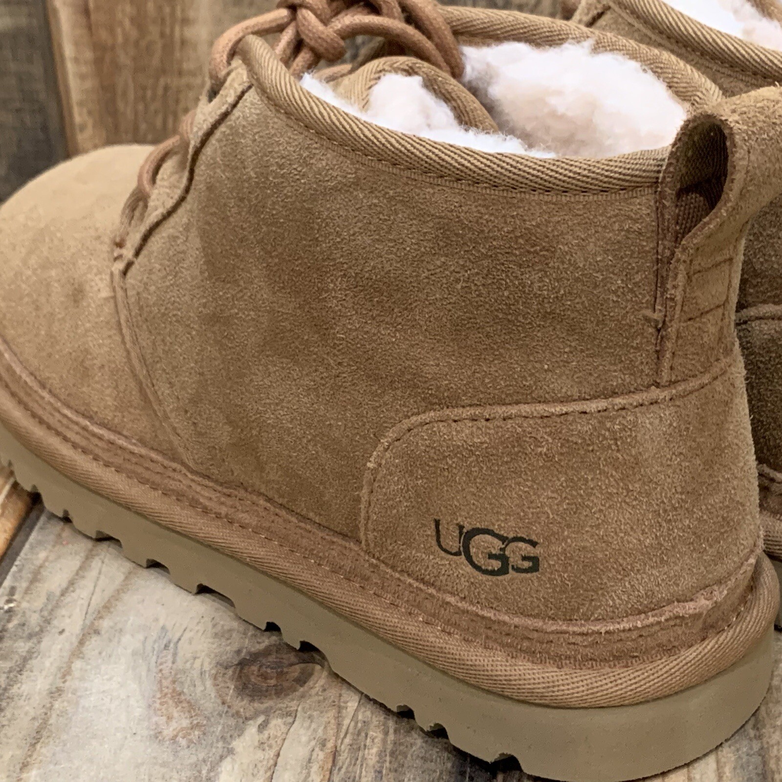 NEW UGG NEUMEL BOOT CHESTNUT SUEDE WOOL LINED CHUKKA SHOE WOMENS US 8 EU 39 UK 6 image 7