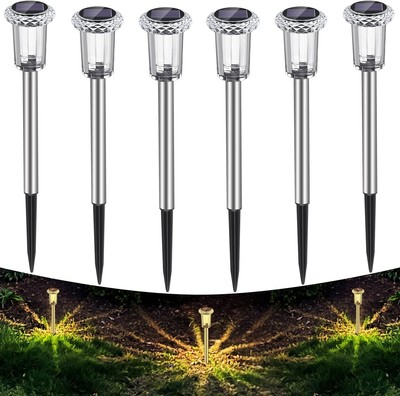 Solar Gartenleuchten Warmweiß 6er Pack   Außenbeleuchtung