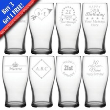 Personalised Engraved Novelty Pint Glass, Different Designs Any Occasion