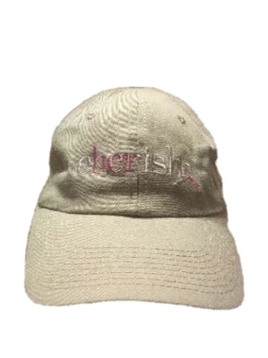 CHERISH Breast Cancer Khaki Hat Pink Embroidery  A MILLION LIFETIMES HONORED 