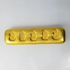 Collection of Handicraft Gold Ingots: Zuchi Wanbao Tianjin Gold Bar