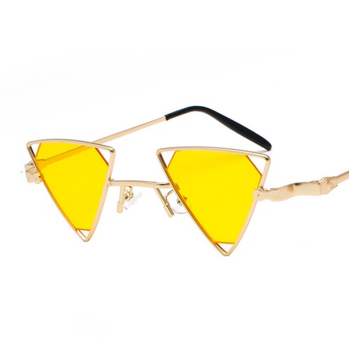 Retro Triangle Sunglasses Stylish Steampunk Metal Frame Hipster Glasses Eyewear - Picture 25 of 31