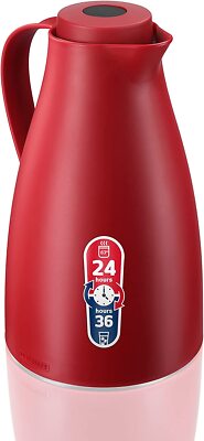 Leifheit Thermoskanne Harmonic dunkelrot Isolierkanne 24h warm 36h kalt modern