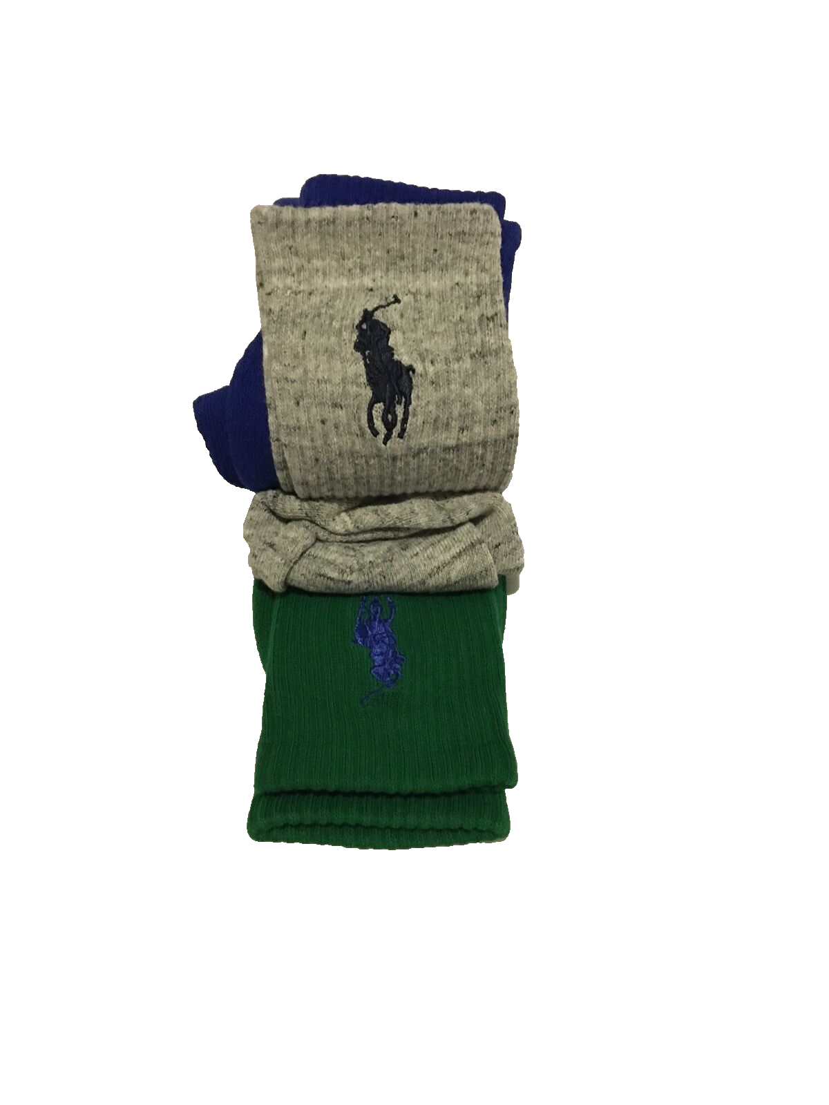 Polo Ralph Lauren Big Pony Classic Sport 3 paia calze girocollo uomo XL 13 16 nuove con etichette