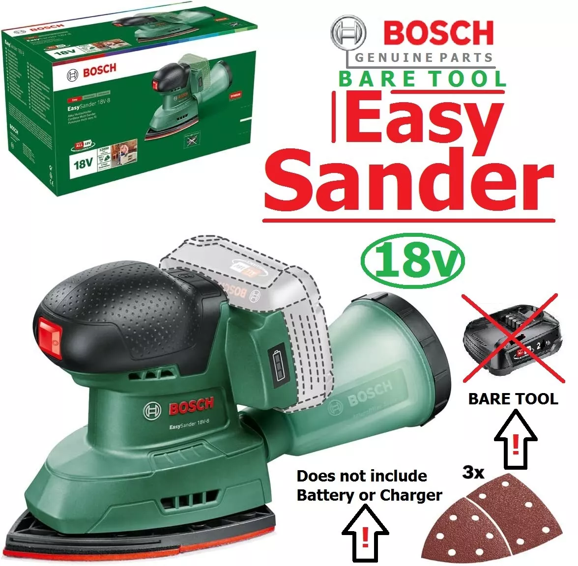Bosch cordless sander with battery and charger deals