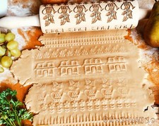 House Home Family Grass Rolling Pin Embossed, Cookies, Cookie, Roller, Laser