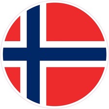 Norway Round Country Flag Vinyl Decal Sticker Car Truck Bumper Laptop Mug