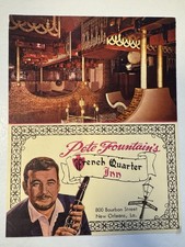 New Orleans LA Pete Fountains French Quarter Inn Bourbon Street Table Ad