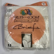 Vtg 1990 Women Fruit of the Loom Sz 6 Feminine Style Briefs Soft Lace Trim 3 pk