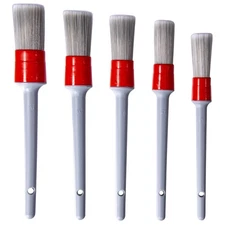 Detailing Brush Set - 5 Different Sizes Premium Natural Boar Hair Mixed Fiber...