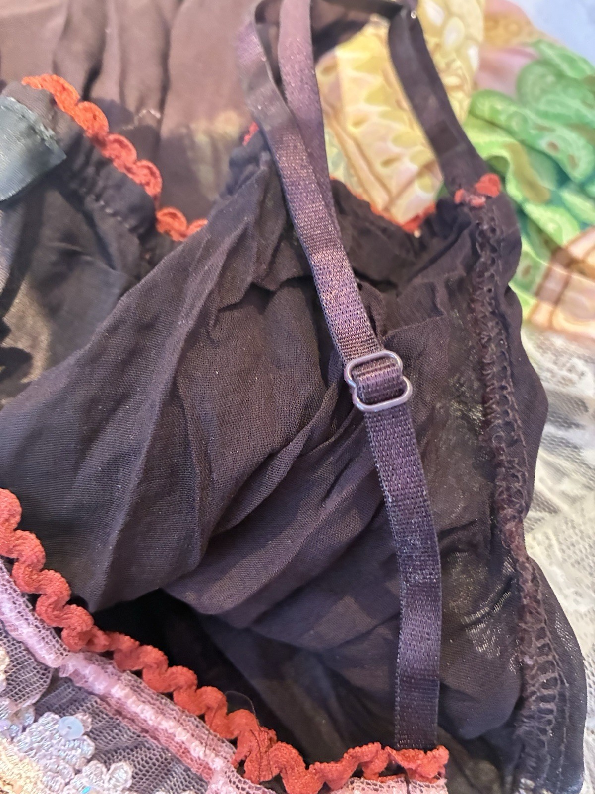 Vanity Lace Patchwork Camisole Sequin Boho Spaghe… - image 12