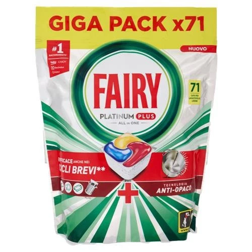 213 PASTIGLIE LAVASTOVIGLIE FAIRY PLATINUM PLUS LEMON- DETERSIVO LAVASTOVIGLIE  - Imagen 2 de 3