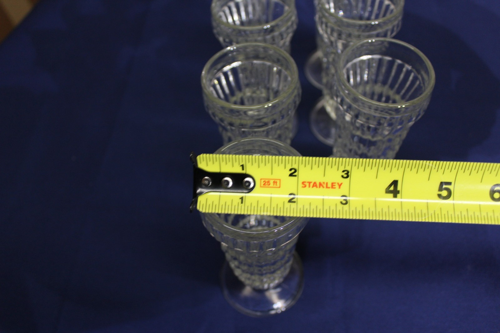 Vintage Set of 7 Jeannette Glass Co. PARFAIT / JUICE GLASSES - Ripple Design