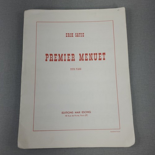 Erik Satie ~ Premier Menuet for Piano 1921 Sheet Music
