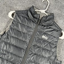 REI Coop Puff Jacket Kids Large Black Sleeveless Puffer Full Zip Down School