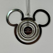 Disney Cruise Line Mickey Icon Silver Metal Spinner Christmas Ornament Sh2-9