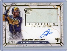 2024 Topps Inception First Milestones Jackson Chourio GU Base Auto RC 26/99