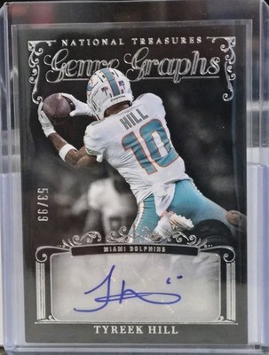  2025 Panini National Treasures Tyreek Hill #GG-THL SN99 Genre Graphs Auto /99