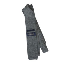 Rare VTG Brooks Brothers Mens Wool Cashmere Gray Knit Square Tie Made In Italy