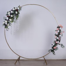 7.5 ft Gold Round Metal Wreath Arch Backdrop Stand Wedding Party Decorations