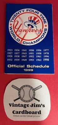 1999 New York Yankees Baseball MODELL'S Pocket Schedule MLB FREE SHIP 3+ D