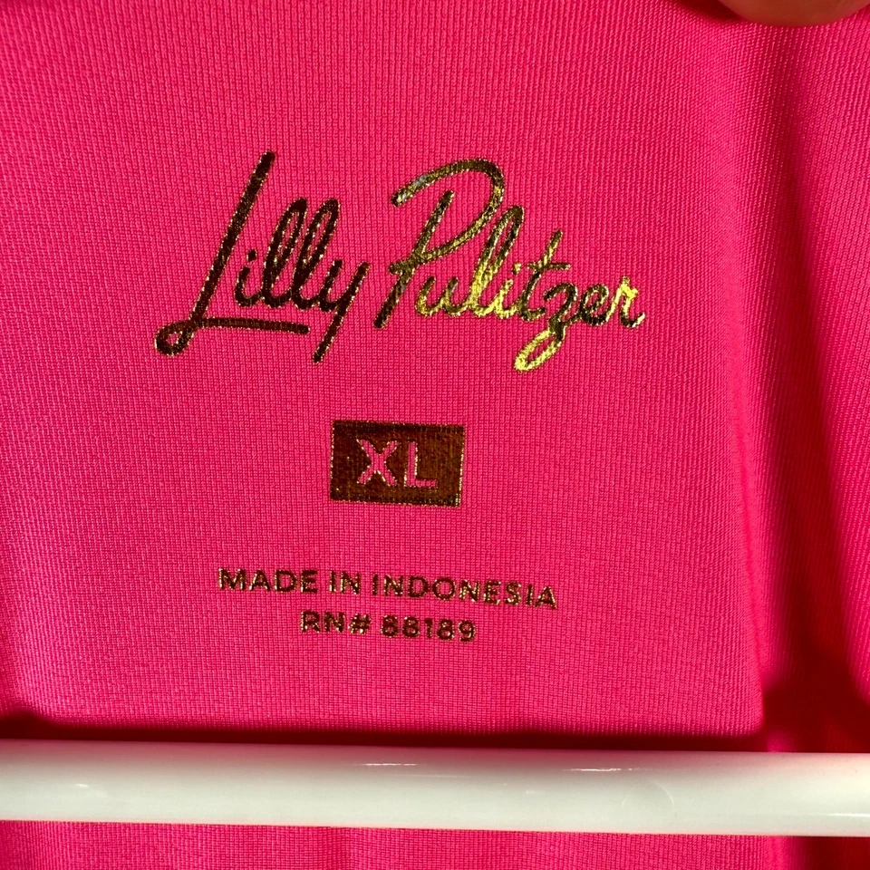 Traje de baño Lilly Pulitzer Johana encubrimiento para mujer XL rosa elástico escote con muescas Foto 4 de 4