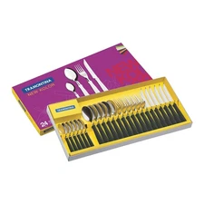 TRAMONTINA Tableware New Color 24pc Set Dishwasher Safe Lightweight Brazil Made