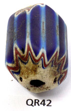 Lg Facetted Authentic Antique Venetian Chevron Trade Bead African QR42 Bg 37