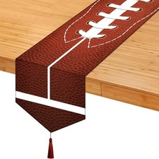 Tassels American Football Table Runner Tablecloth Brown and White
